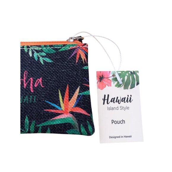 Hawaiian-Inspired Black Cosmetic Pouch & Nail File Set – Orange & Green Design – - Picture 4 of 4
